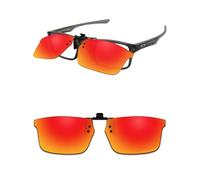 ThunderClap Occhiali da sole polarizzati flip-up clip-on per Oakley Plank 2.0 OX8081 53 mm per uomo donna protezione UV, Aurora Rosso, Plank 2.0 OX8081 53mm