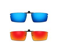 ThunderClap Occhiali da sole polarizzati flip-up clip-on per Oakley Top Spinner 4B OX3136 53 mm per uomo donna protezione UV, Geyser Blue + Aurora Red, Top Spinner 4B OX3136 53mm