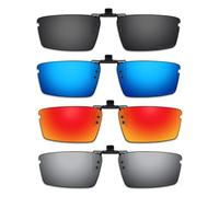 ThunderClap Occhiali da sole polarizzati flip-up clip-on per Oakley Top Spinner 4B OX3136 53 mm per uomo donna protezione UV, Shell Black + Ultimate Gray + Geyser Blue + Aurora Red, Top Spinner 4B