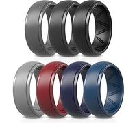 ThunderFit Anelli in silicone per uomo - Airgrooves traspirante bordo passo-10 mm di larghezza - 2,5 mm di spessore, 9.5 - 10 (19.8mm), silicone