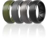 ThunderFit Anelli in silicone per uomo - Airgrooves traspirante bordo passo-10 mm di larghezza - 2,5 mm di spessore, 7.5 - 8 (18.2mm), silicone
