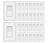 ThunderWay - Interruttore della luce da parete con piastra a parete, 15 A, 120 V/277 V, interruttore a paletta di accensione/spegnimento, grado residenziale, certificato UL, bianco (30)