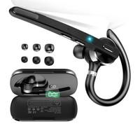 Thunelec Thunele Auricolare Bluetooth Singolo, 90 Ore Auricolare Bluetooth 5.3 con Doppia Riduzione del Rumore e Modalità Silenziosa Grigio