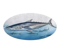 Thunnus, tappeto per tonno blu, lavabile, rotondo, antiscivolo, per soggiorno, morbido, lavabile, per camera da letto, moderno, corallo, yoga, per camera, ufficio, decorazione della casa, regalo, 90 x