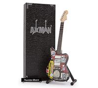 Thurston Moore - Replica chitarra in miniatura - Regali musicali - Fatto a mano ornamentale scala 1/4 - include una scatola espositiva, targhetta per il nome e supporto per chitarra in miniatura