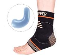 Thx4COPPER Calzini a compressione caviglia con supporto in silicone e protezione delle articolazioni, fasciatura per tendine d'Achille Adatta per caviglie destra e sinistra, Taglia S