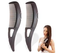 THXFUNAREA 2 Pettine Antiforfora,Pettine a denti Cavi per Cuoio Capelluto Antiforfora,Pettine per Capelli a Pressione con Manico per Raschiare la Pelle,Pettine per Cura del Cuoio Capelluto