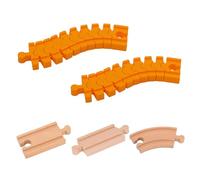 THXFUNAREA 2 Pezzi Binario Flessibile Connettori Adattatori Compatibili e 3 Accessori Binari per Trenino Legno, Con Brio Duplo, Connettori Per Binari, Pista Trenino Legno Adattatori