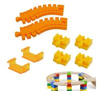 THXFUNAREA 2 Pezzi Binario Flessibile Connettori Adattatori Compatibili e 6 6 Pezzi Accessori per Trenino Legno, Con Brio Duplo, Curva Fino A 90° Attraversamento Per Treno, Connettori Per Binari