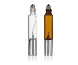 THXFUNAREA 2 Pezzi Porta Profumo da Viaggio Ricaricabile Doppia Testa, 10 ml Boccetta Profumo Mini Vuota, Spray e Pennello Applicatore 2 in 1,Atomizzatore Profumo per Uomini e Donne,Ricarica dal Basso