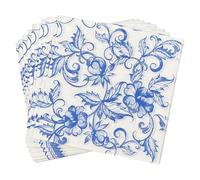 THXFUNAREA 20 Pezzi tovaglioli Carta Fiori Blu Tovaglioli per Decoupage Motivo Porcellana Blu-Bianco tovaglioli d'Arte Floreali per Compleanni docce Feste di Matrimonio