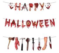 THXFUNAREA 3 Pezzi Halloween Decorazioni Coltelli Striscioni Addobbi Halloween Casa Horror Esterno Interno Oggetti Giardino Kit Allestimento Party Festa Decori Cose di Festoni Decorazioni Halloween