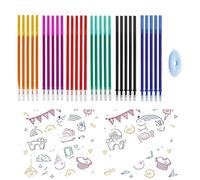THXFUNAREA 30 Pezzi Ricariche Cancellabili Compatibili con Legamii,Colorate Refill Penne Cancellabili Set con Legamii,Facili da Cancellare,Punta Della penna 0,5 mm,Altezza 13 cm,6 Colori,Con 1 gomma