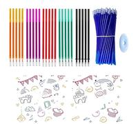 THXFUNAREA 45 Pezzi Ricariche Cancellabili Compatibili con Legamii,Colorate Refill Penne Cancellabili Set con Legamii,Facili da Cancellare,Punta Della penna 0,5 mm,Altezza 13 cm,6 Colori,Con 1 gomma