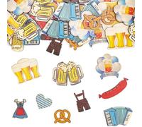 THXFUNAREA 50 decorazioni in legno per Oktoberfest, coriandoli bavaresi, decorazioni in legno, decorazione da tavolo, stella alpina Dirndl Oktoberfest