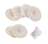 THXFUNAREA 6 Pezzi Coppette Assorbilatte Lavabili in Cotone Organico, Assorbenti e Traspiranti per una Protezione Sicura, Confezione Include un Sacchettino in Iuta per la Conservazione