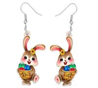 THXFUNAREA Acrilico Pasqua Coniglio Coniglio Lepre Orecchini Pendenti Goccia Animale Pet Gioielli Per Le Donne Ragazze Regalo, Acrilico, non noto