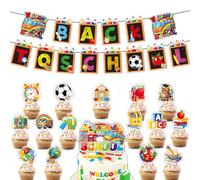 THXFUNAREA Back to School Banner +16pcs cake topper scuola, Ritorno alle decorazioni scolastiche, decorazione per il ritorno a scuola, Applicabile agli studenti il primo giorno di Sscuola