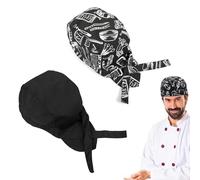 THXFUNAREA Cappello da Chef, Cappello Cuoco Traspirante,Cappello da Cuoco Kit da 2 Pezzi con Regolazione Elastica, Cappello Chef Professionale per Uomo e Donna, Ideale per Caffetterie e Ristoranti