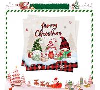 THXFUNAREA Confezione da 20 Tovaglioli di Carta Natalizi - Tovaglioli Carta Natale 33×33 cm, Tovaglioli Decorativi per Festa e Tavola di Natale