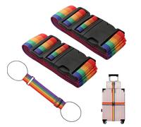 THXFUNAREA Confezione da 3 cinta para maletas de viaje,set di cinghie per valigie,cinghie resistenti per valigie,cinghie regolabili per bagagli,accessori premium per borse da viaggio,colori arcobaleno