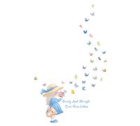 THXFUNAREA Farfalla Adesivi Cameretta Bimba, Adesivi Murali Bambini,Blu floreale murale decorazioni da parete farfalle colorate,vinile rimovibile fai da te wall art per ragazze baby nursery camera