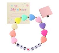THXFUNAREA Regalo Sorella Compleanno, Big Sister Gift for Sister, Big Sister Bracelet, Little Sister Gifts for Sisters for Little girls,Con scatola regalo rosa e biglietto