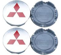 THXGFW 4 Pezzo Coprimozzi Auto per Mitsubishi Pajero iO Pinin 1998-2007 60MM, Coprimozzo Tappi di Cerchioni Copriruota Centrale Sostituzione Tappi Mozzo Auto con Logo,A