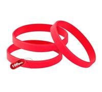 THXIY 100 pezzi braccialetti in silicone per bambini,Vuoti Braccialetto universale Sportive Braccialetti di gomma per ragazze ragazzi rosso