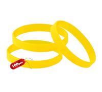THXIY 100 pezzi braccialetti in silicone per bambini,Vuoti Braccialetto universale Sportive Braccialetti di gomma per ragazze ragazzi giallo