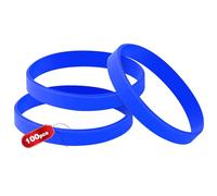 THXIY 100 pezzi Braccialetti in silicone,Vuoti Braccialetto universale Sportive Braccialetti di gomma Adulto blu
