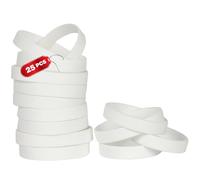 THXIY braccialetti in silicone,25 pezzi Vuoti Braccialetto universale Sportive Braccialetti di gomma Bianco