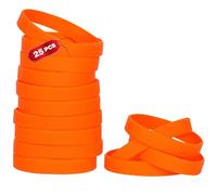 THXIY braccialetti in silicone,25 pezzi Vuoti Braccialetto universale Sportive Braccialetti di gomma arancia