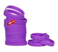 THXIY braccialetti in silicone,25 pezzi Vuoti Braccialetto universale Sportive Braccialetti di gomma Viola