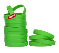 THXIY braccialetti in silicone,50 pezzi Vuoti Braccialetto universale Sportive Braccialetti di gomma verde