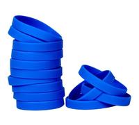 THXIY braccialetti in silicone,50 pezzi Vuoti Braccialetto universale Sportive Braccialetti di gomma blu
