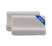 THXSILK 19 Momme Set di 2 federe per cuscini in seta per cuscini sagomati in memory foam, lattice cervicale, seta di gelso, cuscini per il collo, ipoallergenici, lavabili (50x30x10/7 cm (confezione da