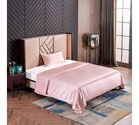 THXSILK Set di biancheria da letto in seta da 2 pezzi, copripiumino da 135 x 200 cm e federa da 40 x 80 cm, ipoallergenica, 19 momme, in seta di gelso, ultra morbida e liscia, rosa incantevole