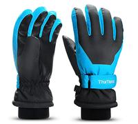 ThxToms Guanti da Sci Per Bambini Invernali, -15 °C Antivento Impermeabili Caldi Freddi, Sport All'aria Aperta, Snowboard, Ciclismo, Ragazzi e Ragazze 4-13 Anni