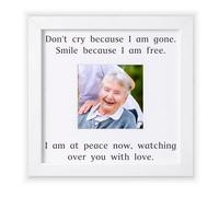 THYGIFTREE Regali di condoglianze per la perdita di madre e padre, cornice commemorativa per la perdita di una persona cara a causa del cancro, regalo per lutto "Don't Cry I Am Free" - Niente più