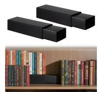 Thyle 2 set di alzate per libreria, 2 livelli, in polipropilene assemblato, per libri e collezioni, espositore salvaspazio per libri, manga, DVD, CD (nero)