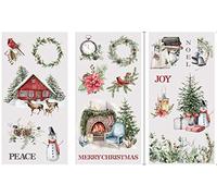 Thymeless Designs (Cozy Christmas) - Trasferimenti per decorazioni per la casa, 3 fogli di design, 15,2 x 30,5 cm, adesivi per mobili e artigianato, da Thymeless Designs