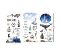 Thymeless Designs (Nautical) - Trasferimenti da strofinare per artigianato e mobili, 3 fogli di design, 15,2 x 30,5 cm, decorazioni per la casa, decalcomanie per mobili e artigianato
