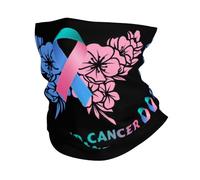 Thyroid Cancer Awareness Ribbon Unisex Fascia Collo Elastico Passamontagna Tubolare Antivento Sciarpa Tubolare per Trekking Sci Invernale Ciclismo