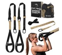 THYSOL Resistance Trainer Pro - Set di cinghie per esercizi militari, con ancoraggio regolabile per porta, per allenamenti a casa, adatte per viaggi e allenamento indoor e outdoor (beige)