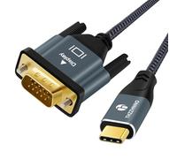 Thzzhnno Câble USB C vers VGA 1M, conversion USB type C vers VGA 1080P@60Hz Pour ordinateurs portables, téléphones portables, tablettes, téléviseurs HD, moniteurs et projecteurs