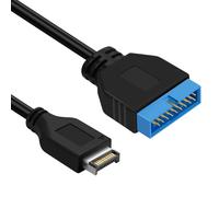 Thzzhnno Cavo di prolunga USB 3.0 19/20 pin Maschio a USB 3.1 tipo E Maschio intestazione cavo adattatore per scheda madre 0,3M
