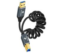 Thzzhnno Cavo Spirale USB 3.0 a USB B, Cavo Spirale Tipo A a Tipo B 5Gbps Stampante per docking station, hard drive esterni, scanner, stampante (Estendere da 95MM a 1M)