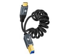 Thzzhnno Cavo Spirale USB B a USB C 3.0 Per Stampante, 5Gbps USB Tipo C a Tipo B spirale per stazione di arrivo Scanner di dischi rigidi esterni (Estendere da 95MM a 1M)