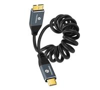 Thzzhnno Cavo Spirale USB C a Micro B 3.0, 5Gbps USB Tipo C a Micro B Cavo a Spirale Disco Rigido Piombo per MacBook Pro/Air, iPad/Tablet, iPhone (Estendere da 95MM a 1M)